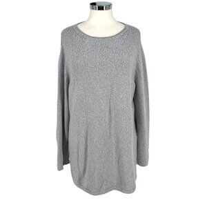 Eileen Fisher Alpaca Blend Soft Knit Long Sleeve Sweater Blue Gray Size Large
